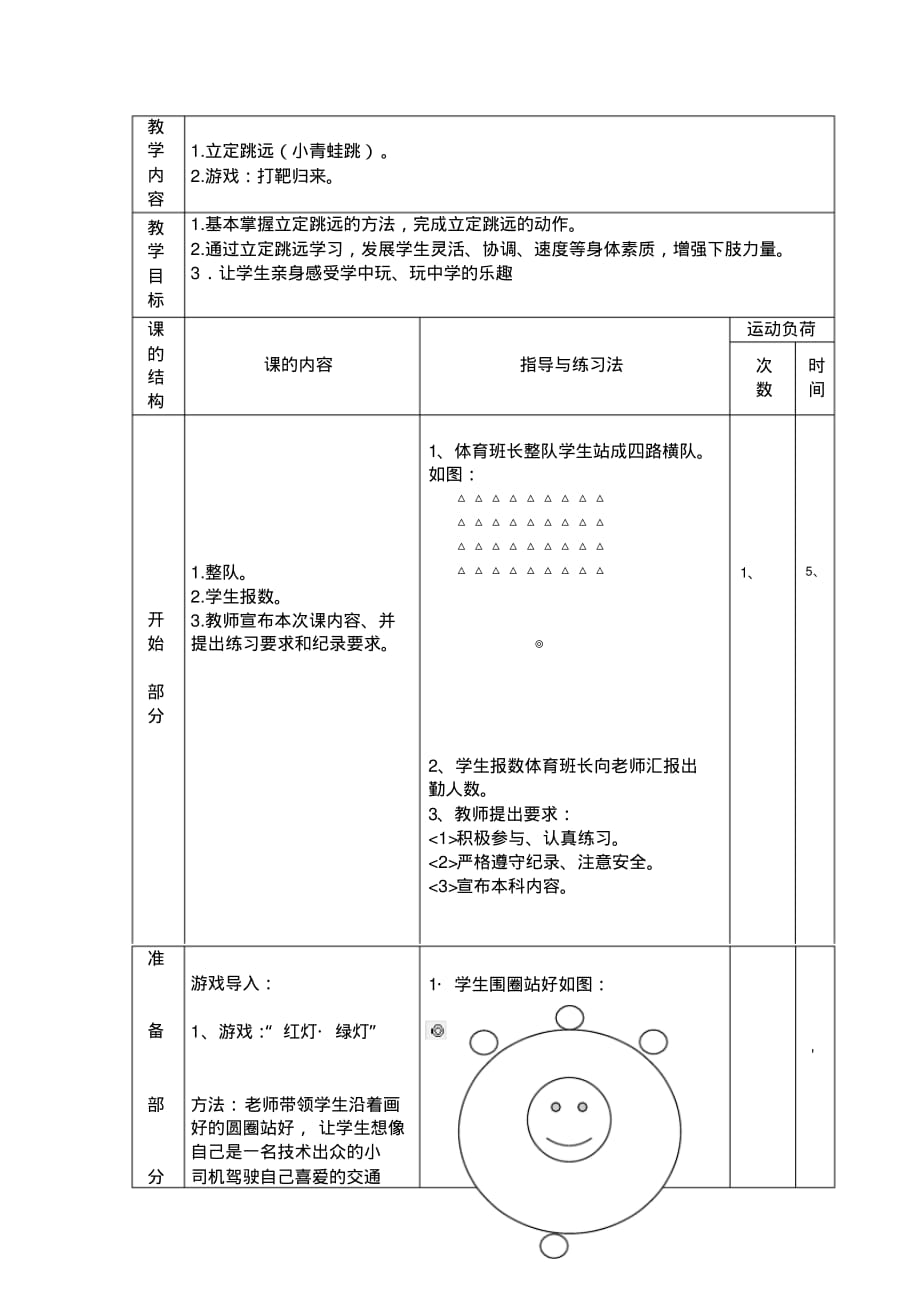 2020年二年级体育《立定跳远》教学设计_第3页