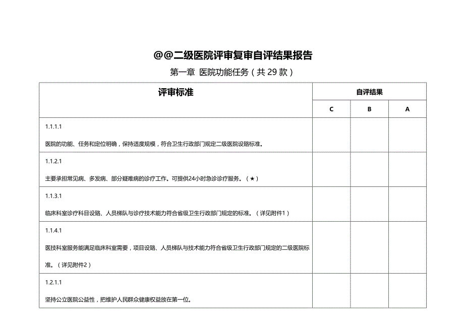 （医疗行业报告）二级医院评审自评报告兰心强._第2页