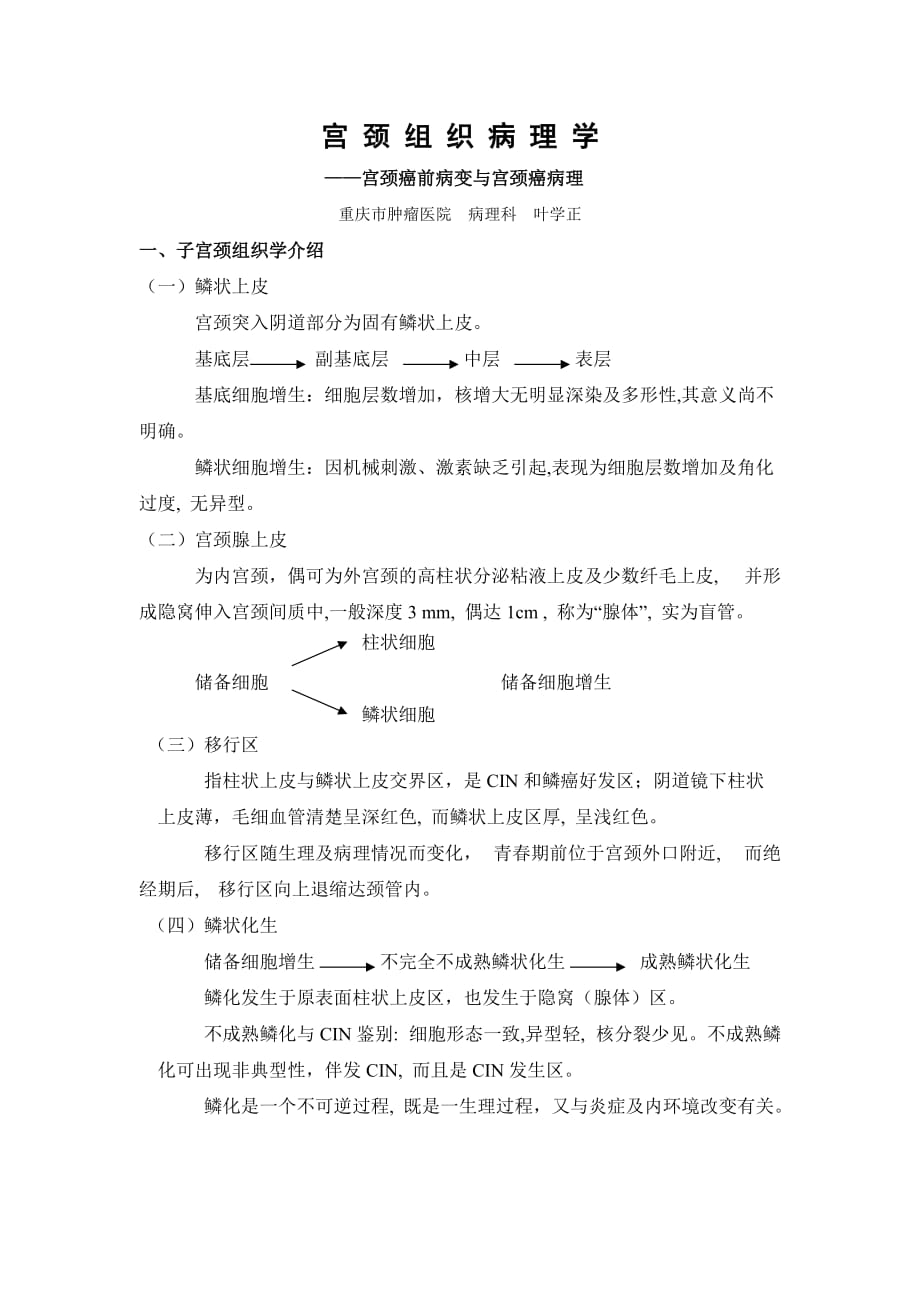 (组织设计）宫颈组织病理学_第1页