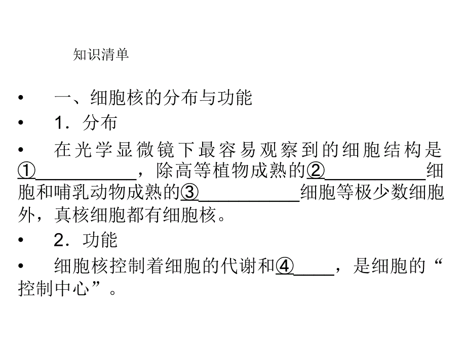 人教版教学课件11-12学年高一生物必修1(新人教版)同步课件：33 细胞核——系统的控制中心培训资料_第4页