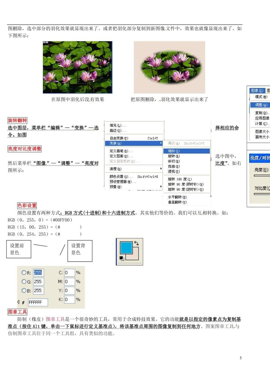 浙江省桐庐分水高级中学高中信息技术基础 图层的概念（photoshop和flash都使用图层）讲义.doc_第5页