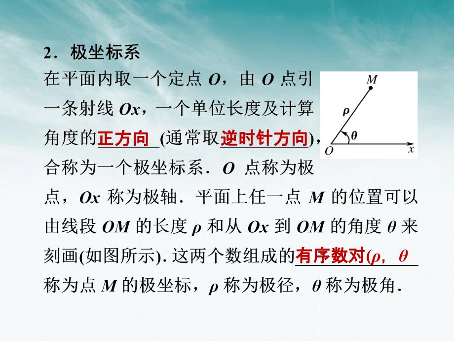 《金版新学案》2012高三数学一轮 坐标系与参数方程课件 新人教A版选修_第4页