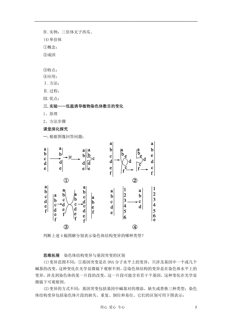 【导与练】2013届高考生物一轮复习 第一部分学案30 染色体变异 新人教版.doc_第2页