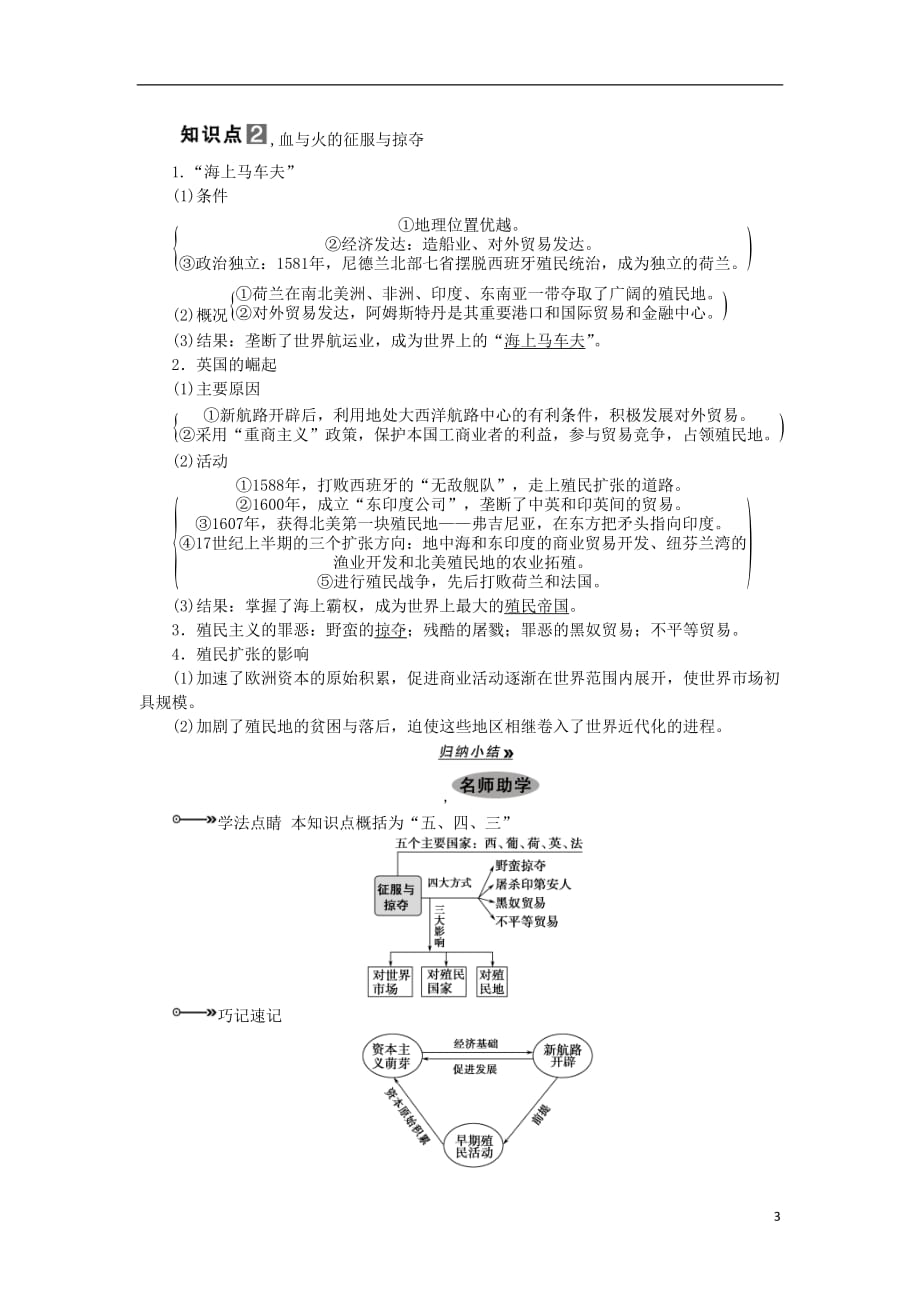 2013届高考历史一轮复习 教师用书 第22课时 新航路的开辟与早期殖民扩张 新人教版必修2.doc_第3页