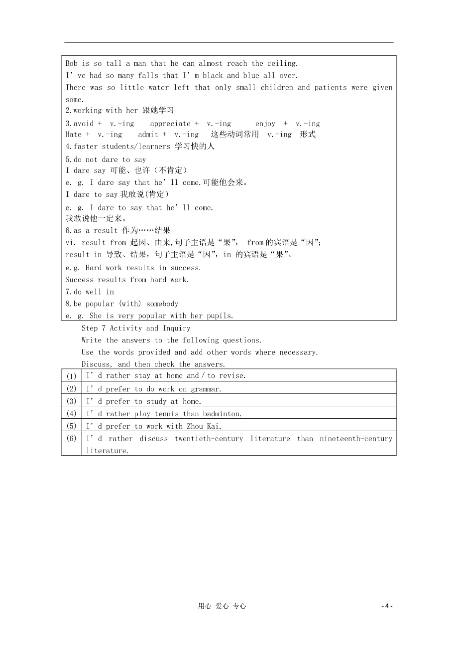 2011高中英语 Module2 My New Teachers 3 period 外研版必修1.doc_第4页