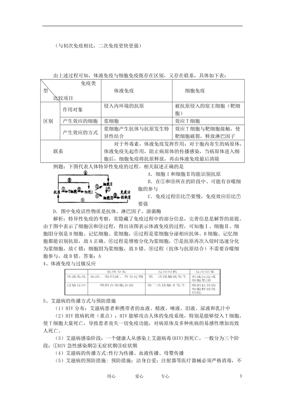 高中生物《免疫调节》学案6 新人教版必修3.doc_第3页