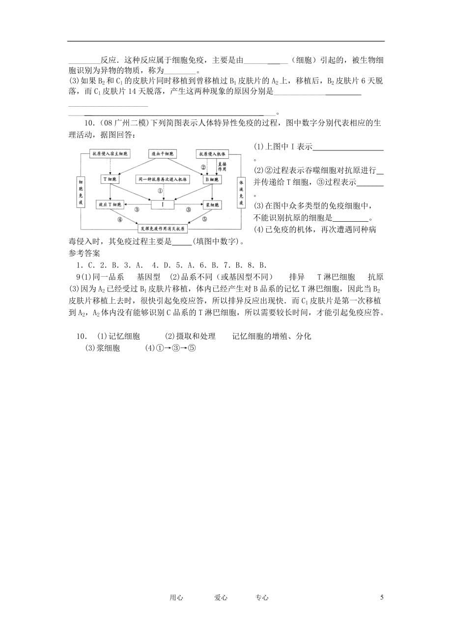 高中生物《免疫调节》学案6 新人教版必修3.doc_第5页