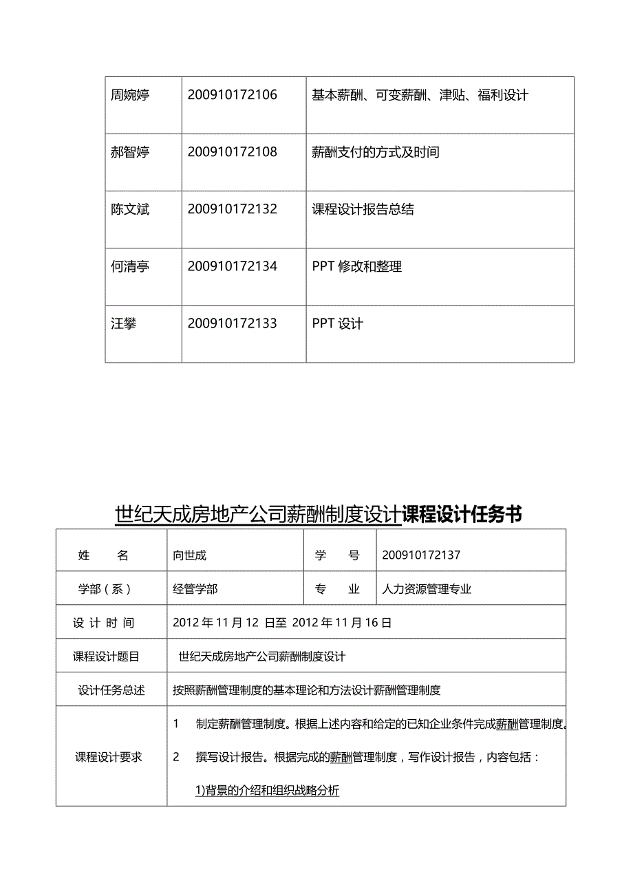 （地产市场分析）世纪天成房地产公司薪酬管理实训报告._第4页