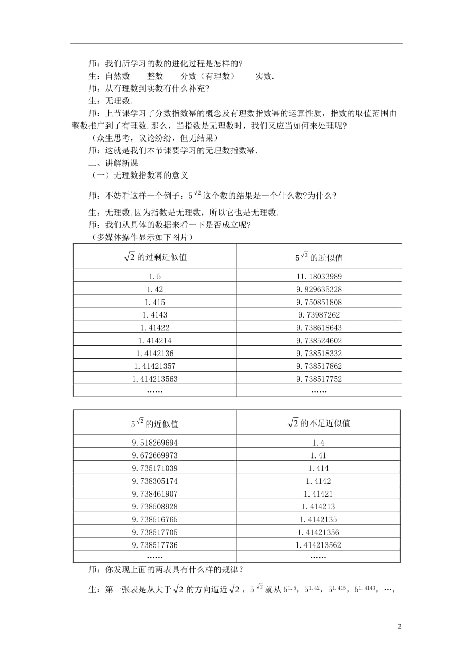 高中数学 《指数函数-指数与指数幂的运算》说课稿3 新人教A版必修1.doc_第2页