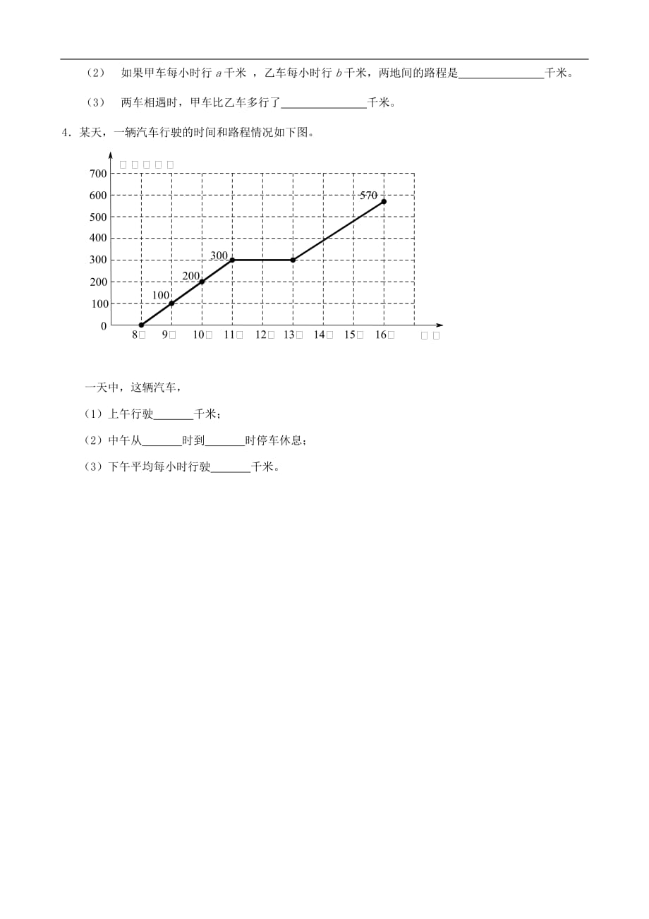 2013年四年级数学下学期期末测试卷B（无答案） 苏教版.doc_第4页