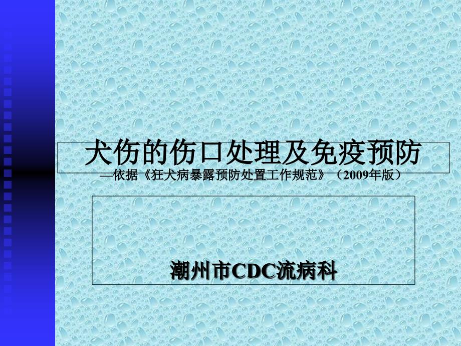 犬伤的伤口处理与免疫预防教学讲义_第1页