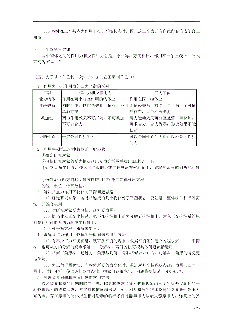 高中物理 专题03 牛顿运动定律总结.doc_第2页