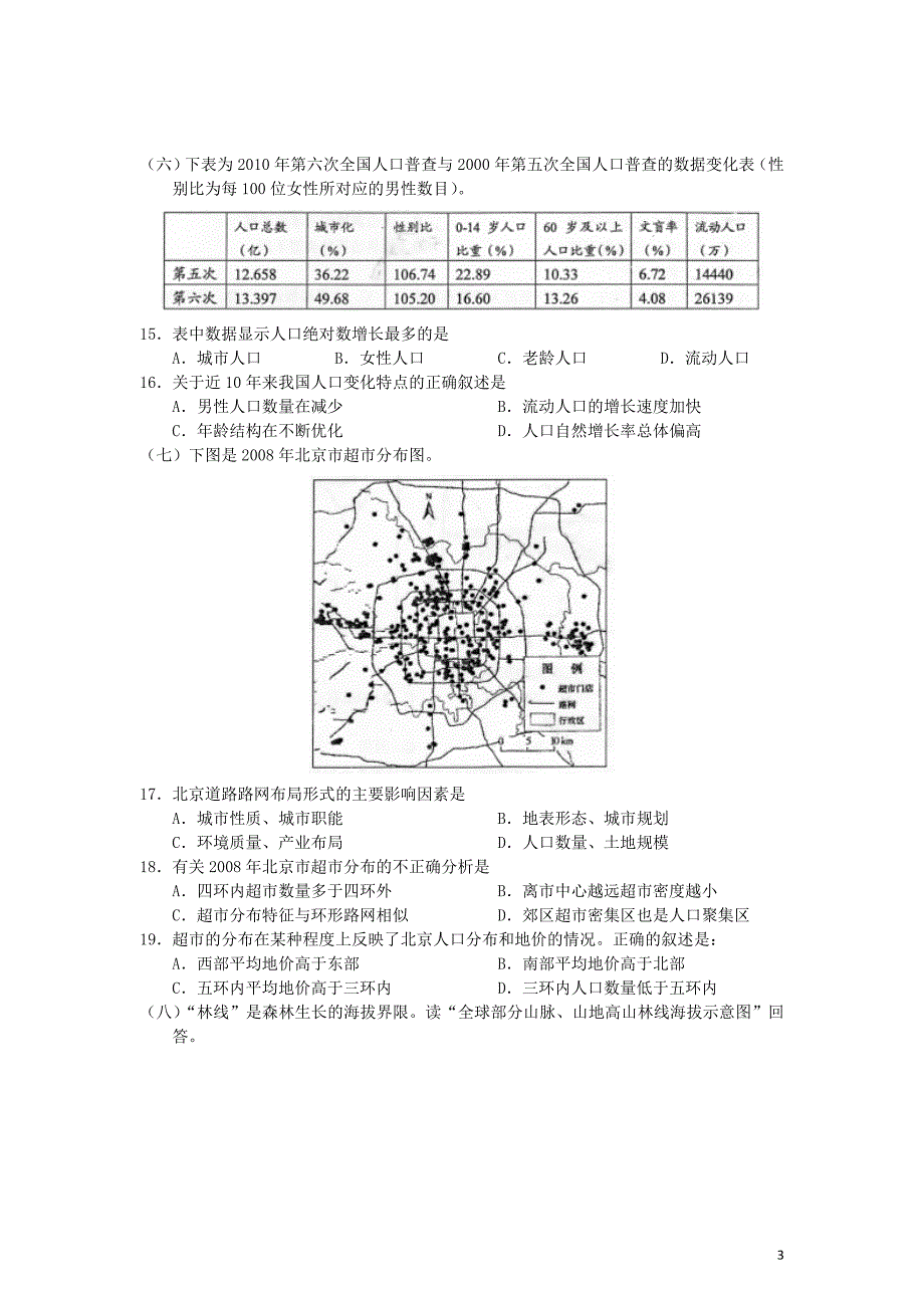 上海市浦东新区2012届高三地理第二学期质量抽测试题新人教版.doc_第3页