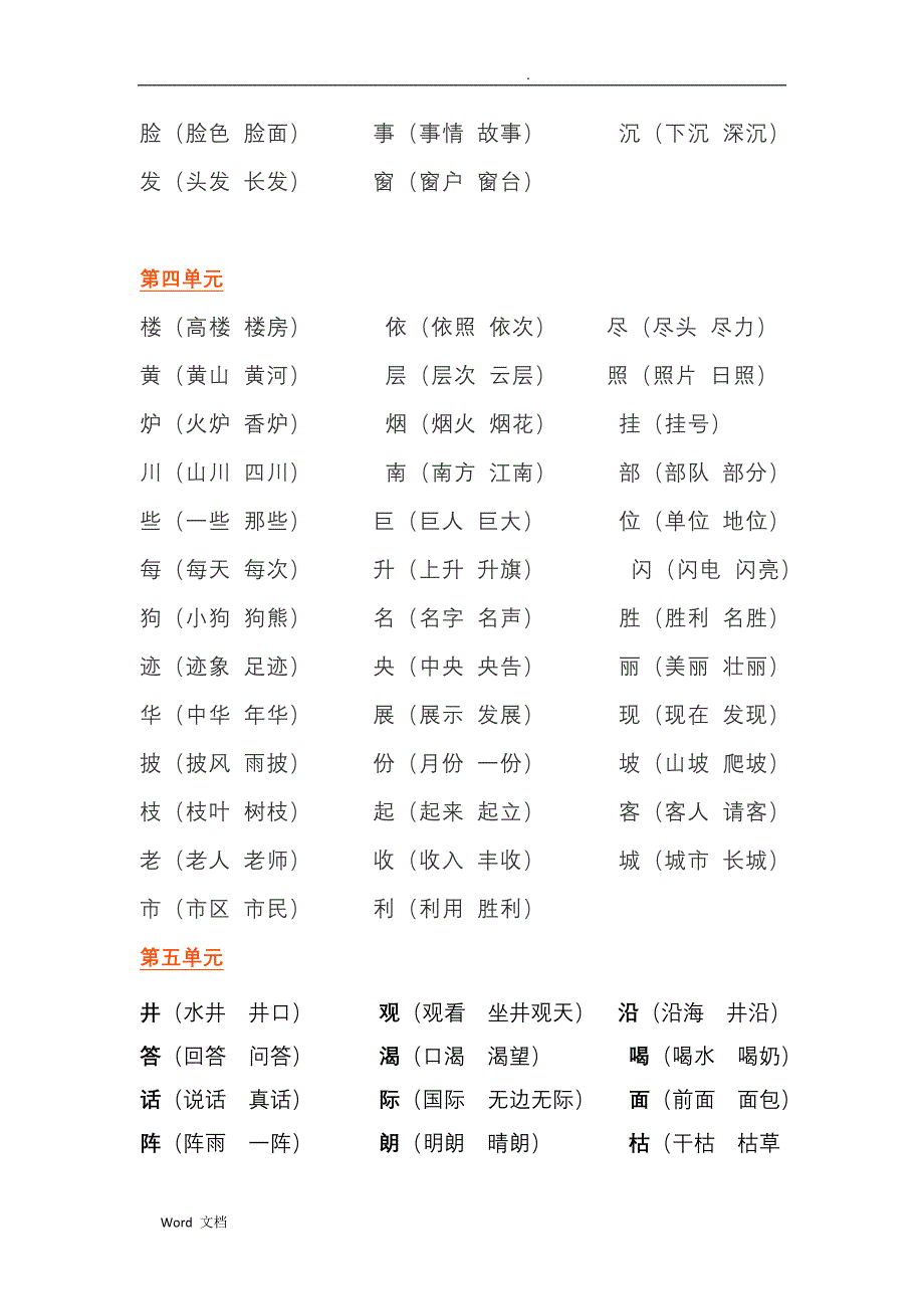 小学二年级上册语文期末复习资料精华(部编本)_第4页