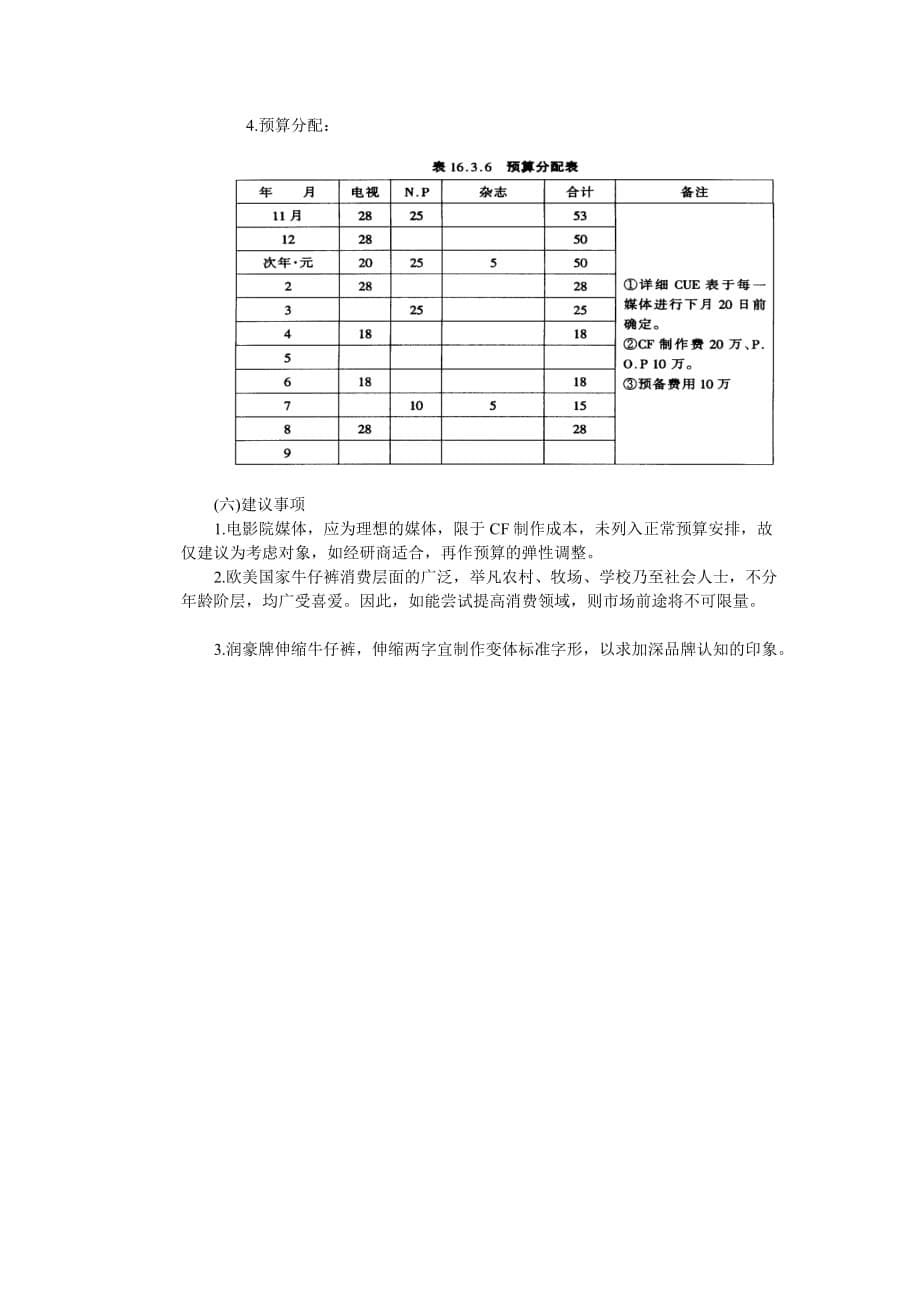 《精编》润豪牌牛仔裤年度广告计划_第5页