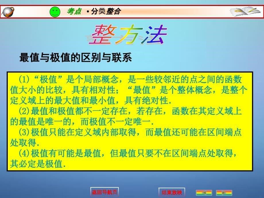 2016届高考数学大一轮复习 第二章 15导数与函数的最值及在生活实际中的优化问题课件 文_第5页