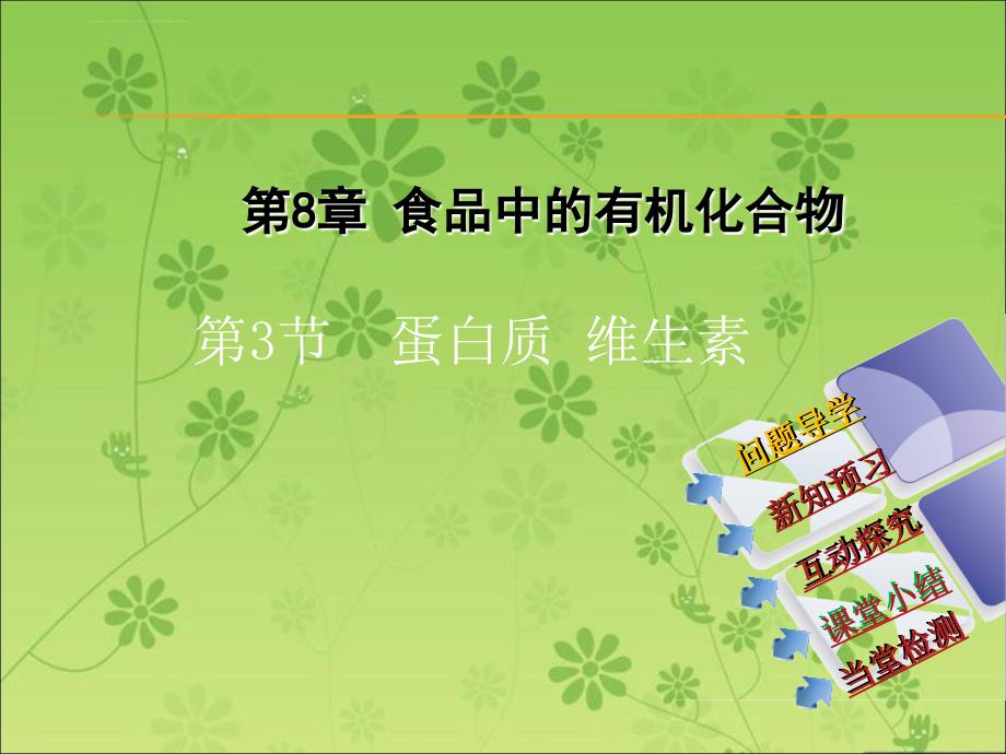 2015年沪教版九年级下册精品备课课件：8.3 蛋白质 维生素_第1页