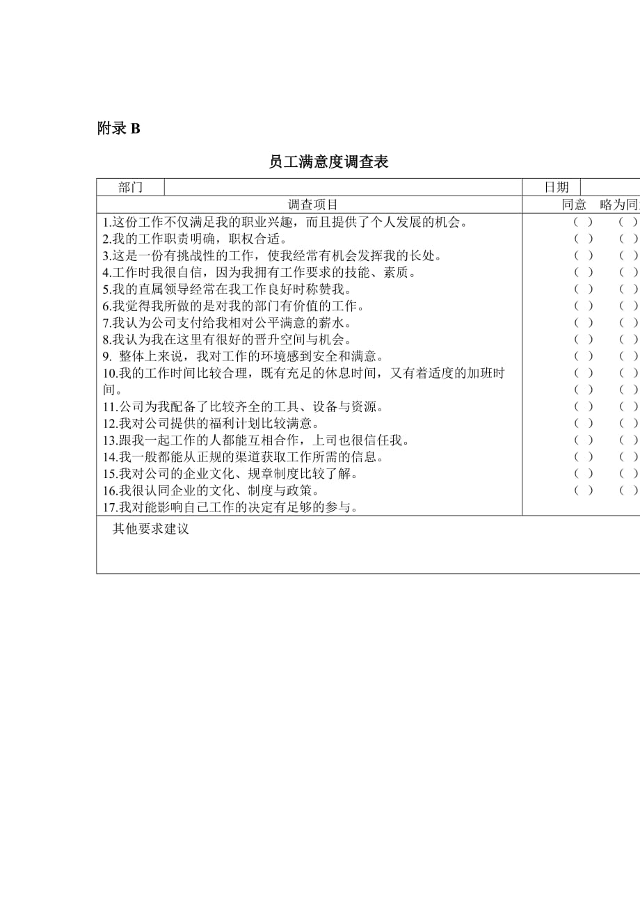 《精编》员工调查表汇总6_第1页