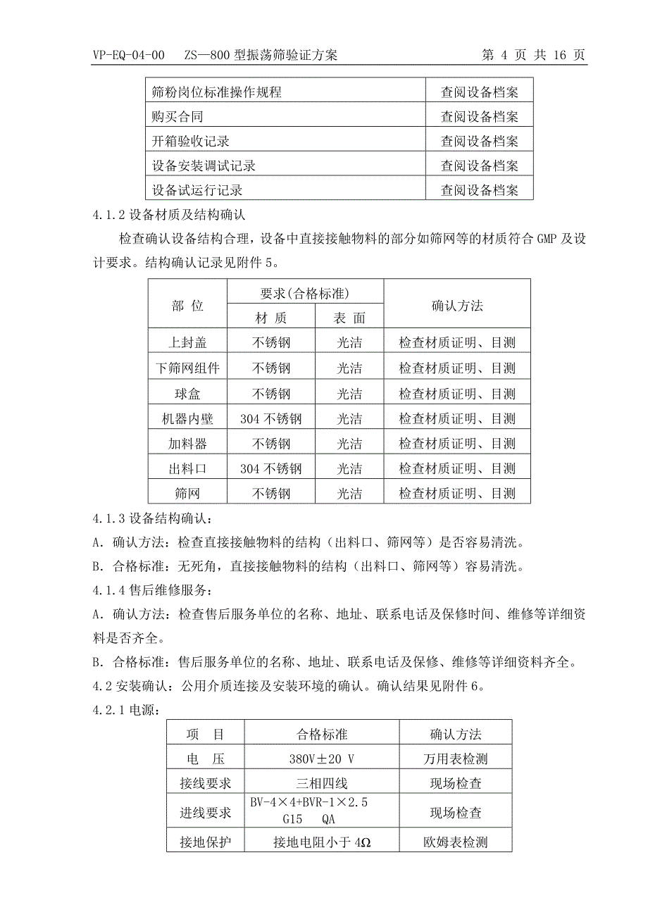 05_ZS800型振荡筛验证方案_第4页