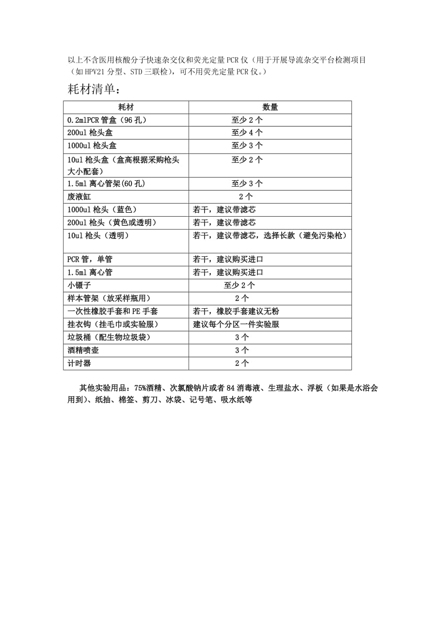 PCR实验室主要仪器设备和耗材清单.doc_第2页