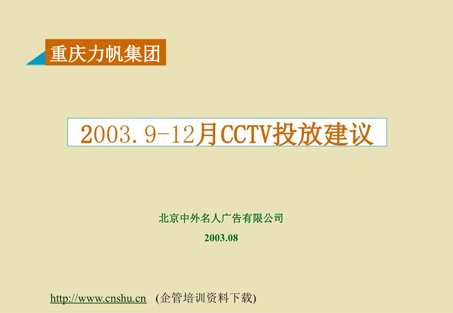 202X年某集团CCTV广告策略投放分析_第1页