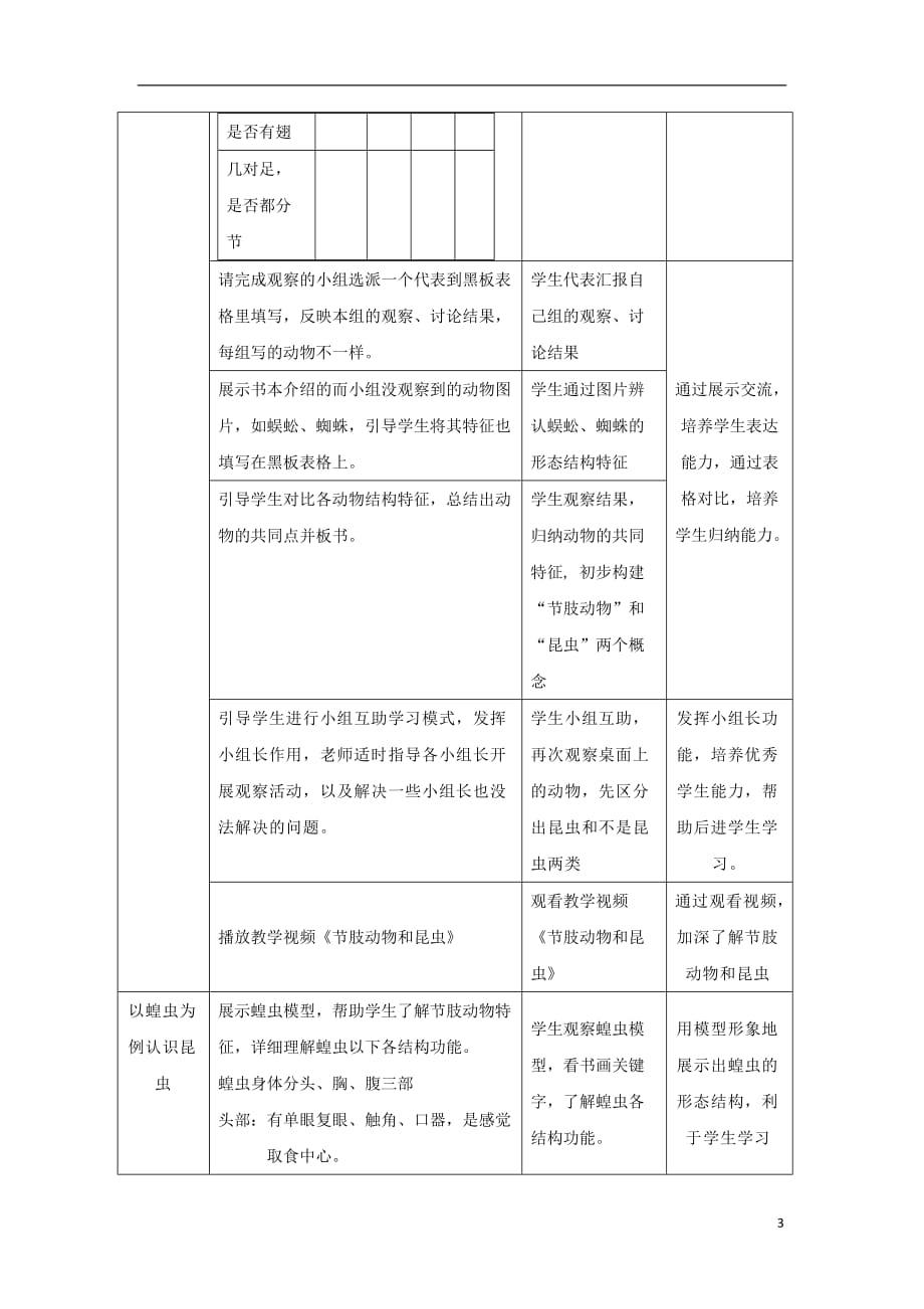 八年级生物上册5.1.3软体动物和节肢动物（第2课时）教案（新版）新人教版_第3页