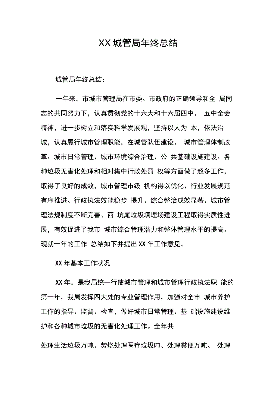 XX城管局终总结_第1页