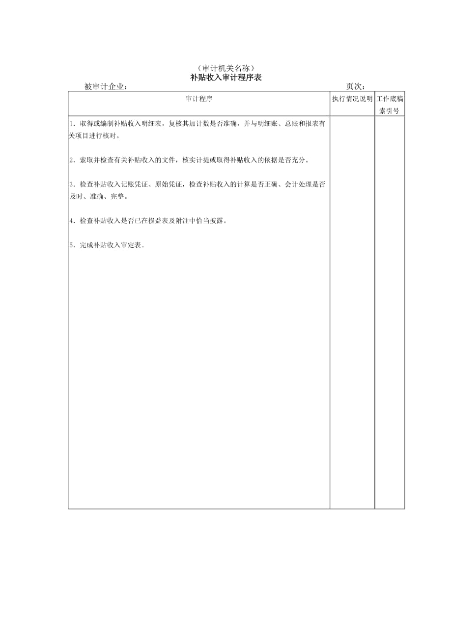 《精编》审计程序表152_第1页