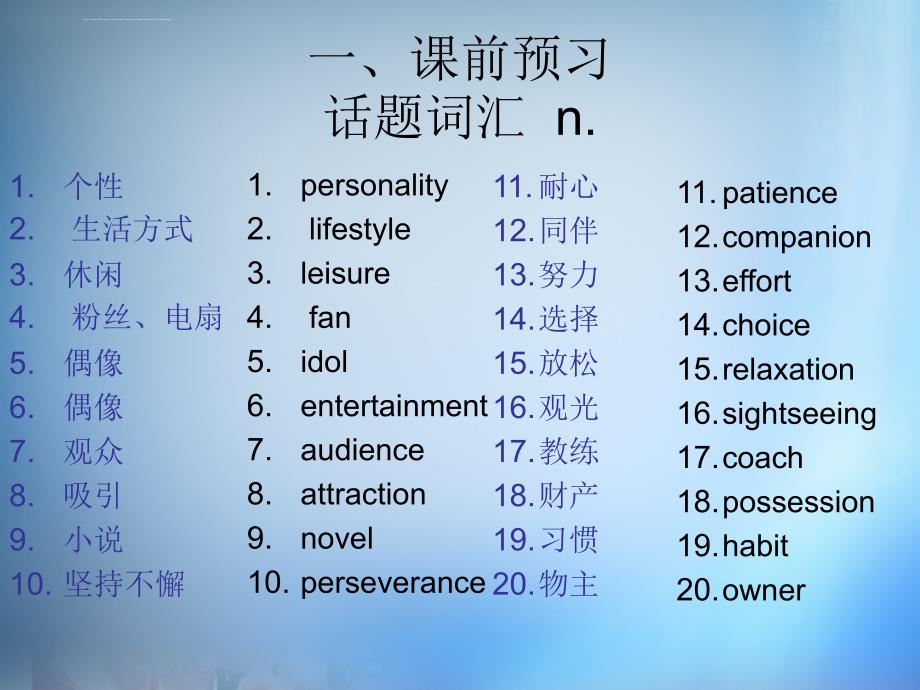 2016年高考英语 话题式精析完型填空解题技巧和解题方法 Topic3 Interest and Hobbies课件_第3页