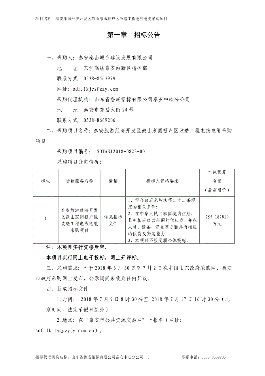 棚户区改造工程电线电缆采购项目招标文件_第3页