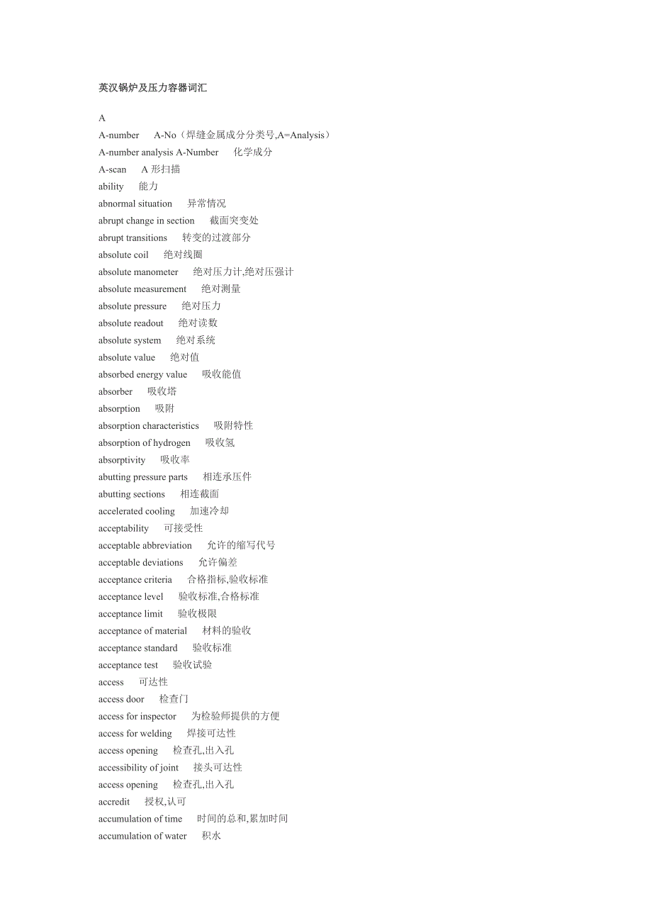 英汉锅炉及压力容器词汇[宣贯文档]_第1页