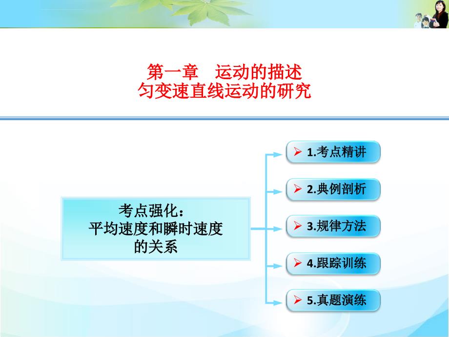 2016届《创新设计》高考物理大一轮复习精讲课件：数字资料包 1-02-考点强化：平均速度和瞬时速度的关系_第1页