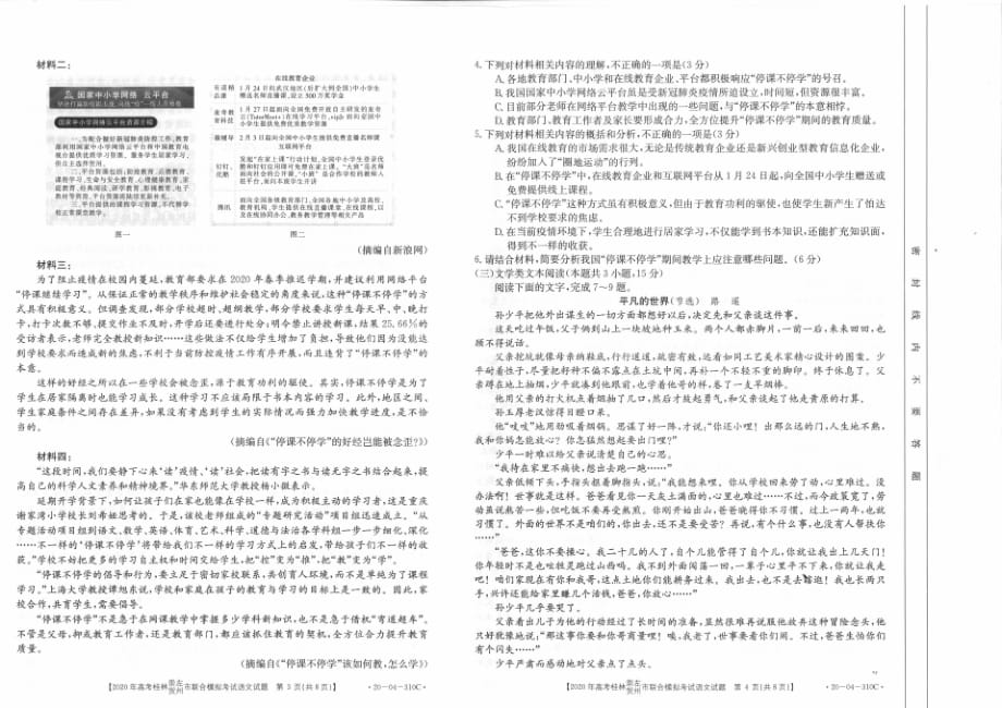 广西省贺州市平桂区平桂高级中学2020届高三第四次模拟考试语文试卷（含解析）_第2页