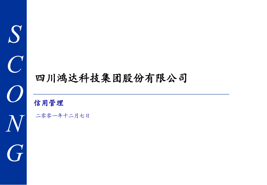 《精编》某著名咨询公司-四川鸿达-集团公司信用管理报告_第1页