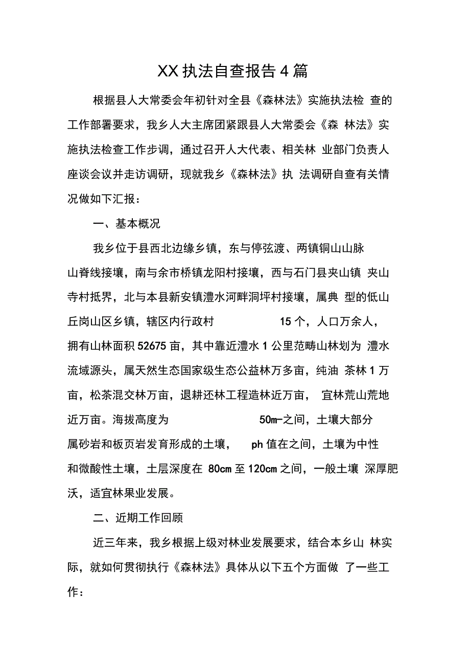 XX执法自查报告4篇_第1页