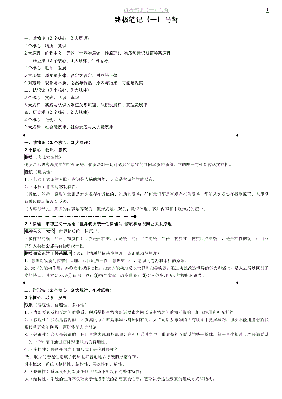 2020考研备考政治考研重点笔记_第1页