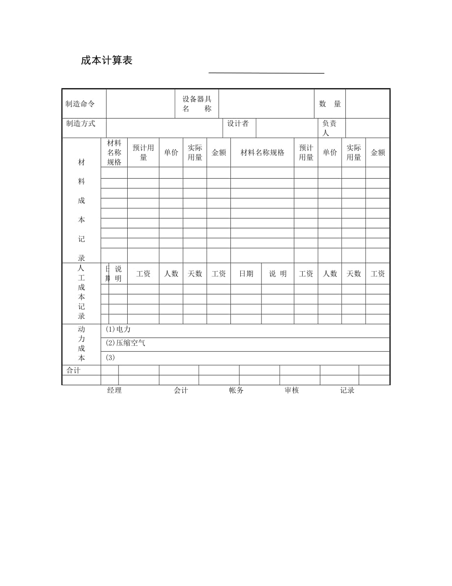 202X年企业财务会计表格汇总16_第1页