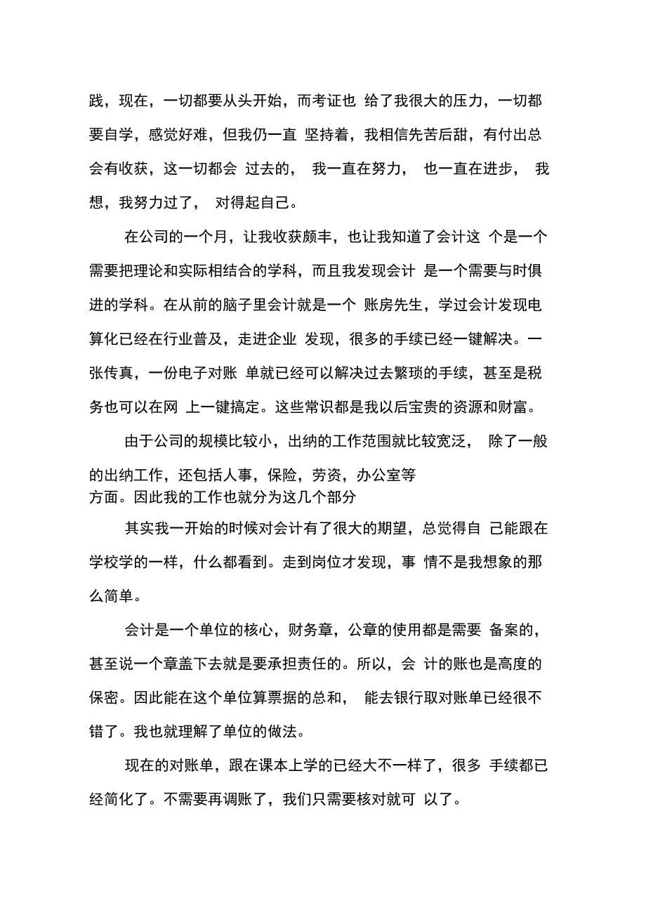 XX年出纳实习报告精选_第5页