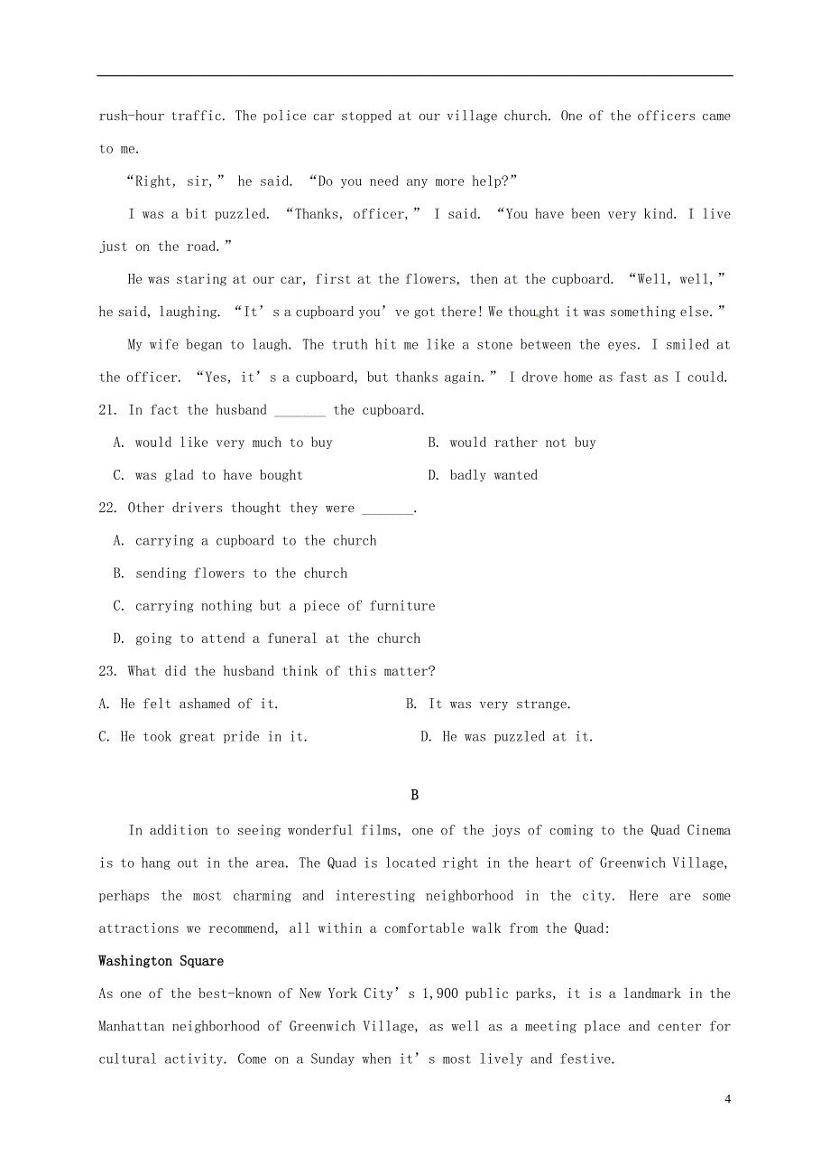 四川省泸州市高二英语上学期第二次月考试题_第4页