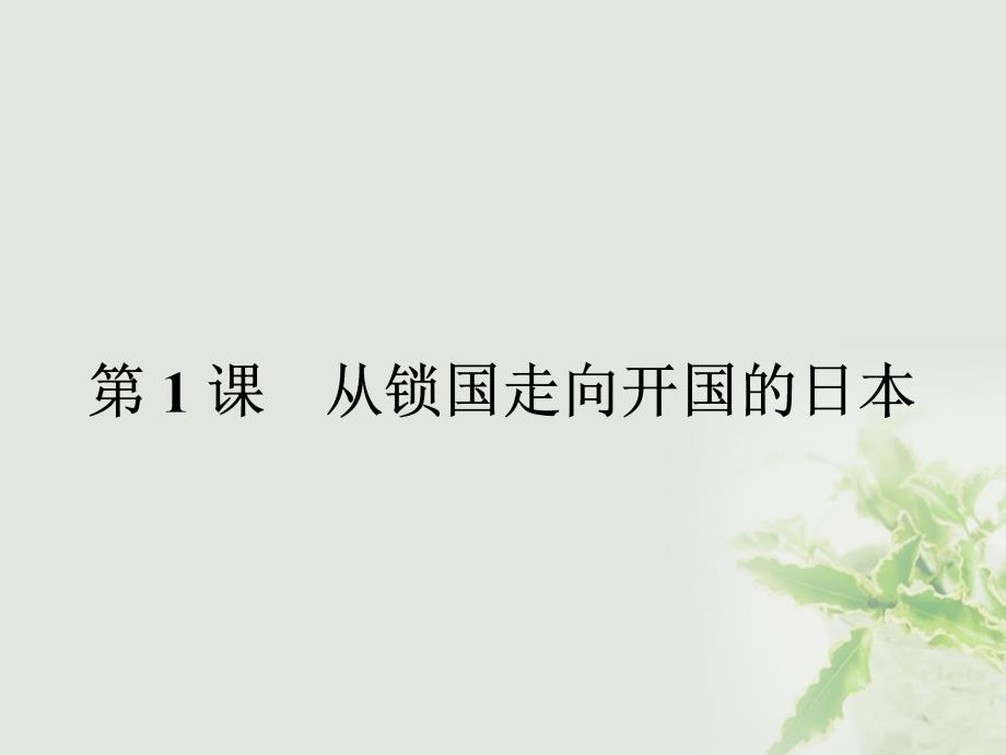 2017-2018学年高中历史 第八单元 日本明治维新 第1课 从锁国走向开国的日本课件 新人教版选修1_第2页