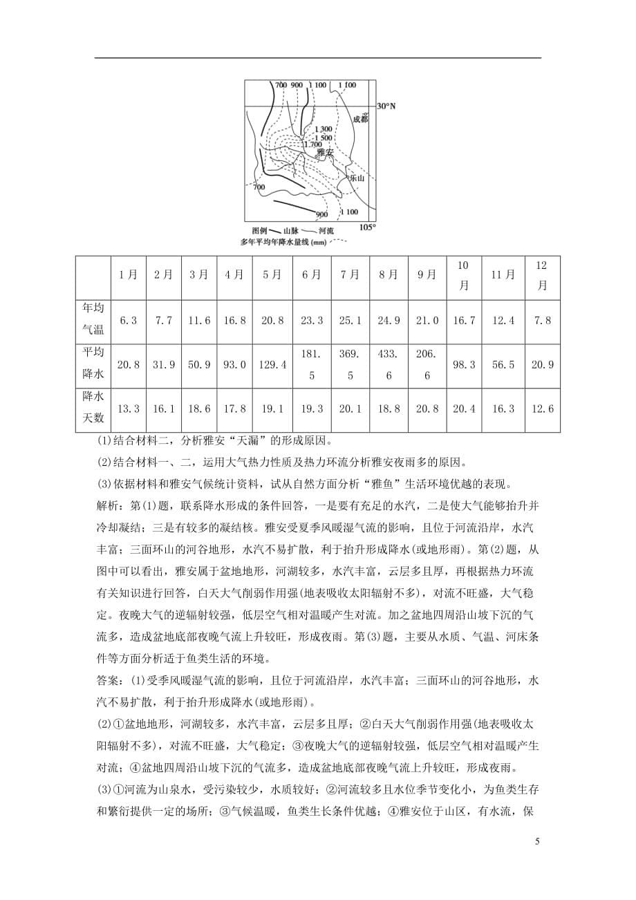 高考地理二轮复习专题一第2讲大气的运动规律专题限时训练_第5页