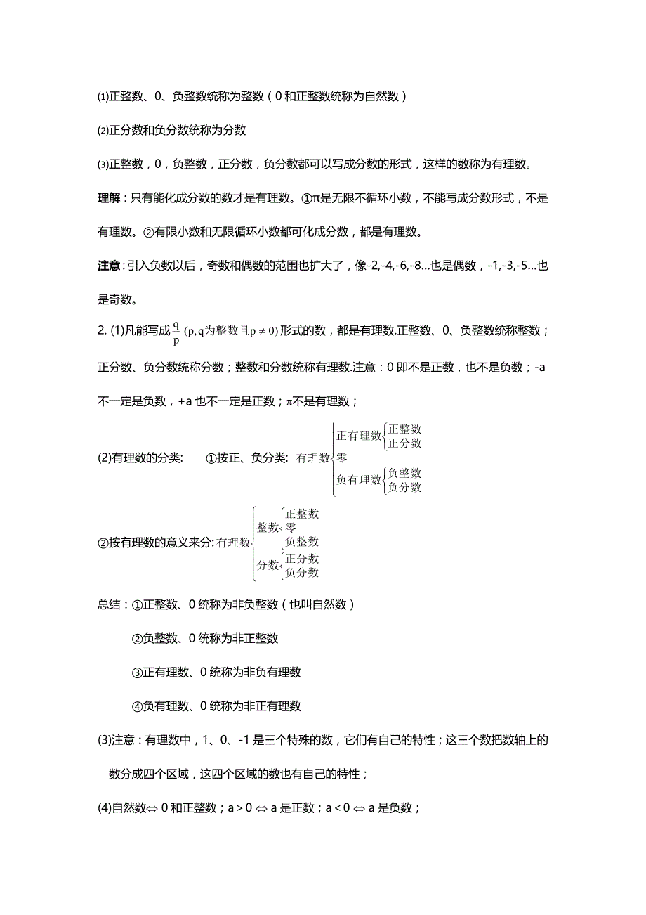 人教版七年级上册数学知识点归纳：第一章有理数_第2页