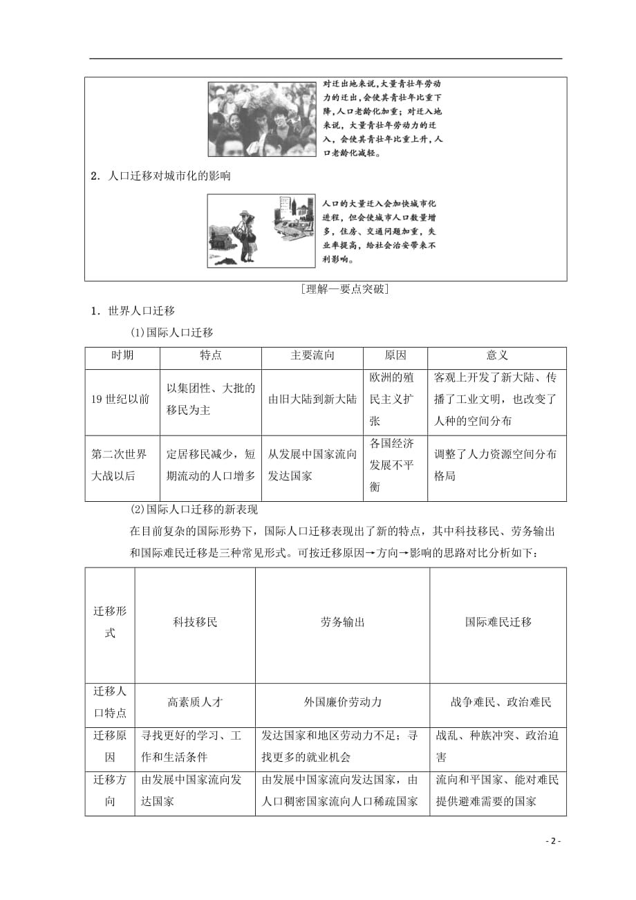 高考地理一轮复习第5章人口的增长、迁移与合理容量第2节人口的迁移学案中图版_第2页