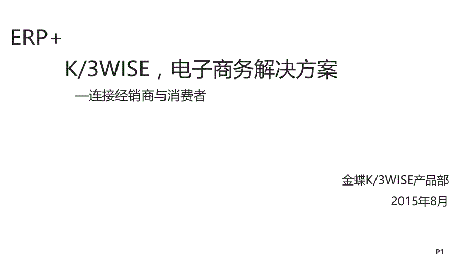 ERP+K3WISE电子商务解决方案_第1页