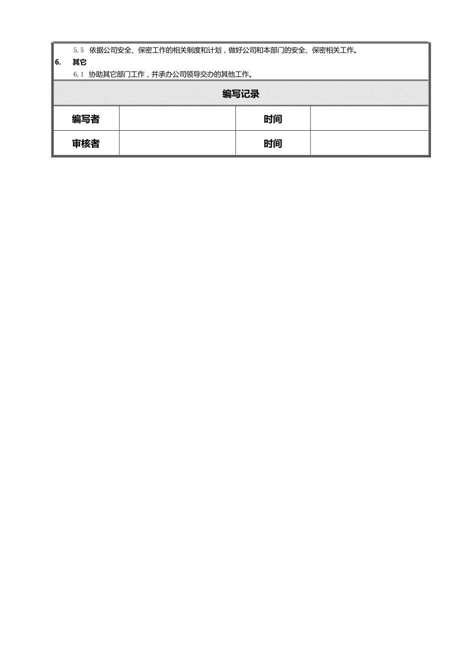 2020（岗位职责）2020年部门职责模版_第5页