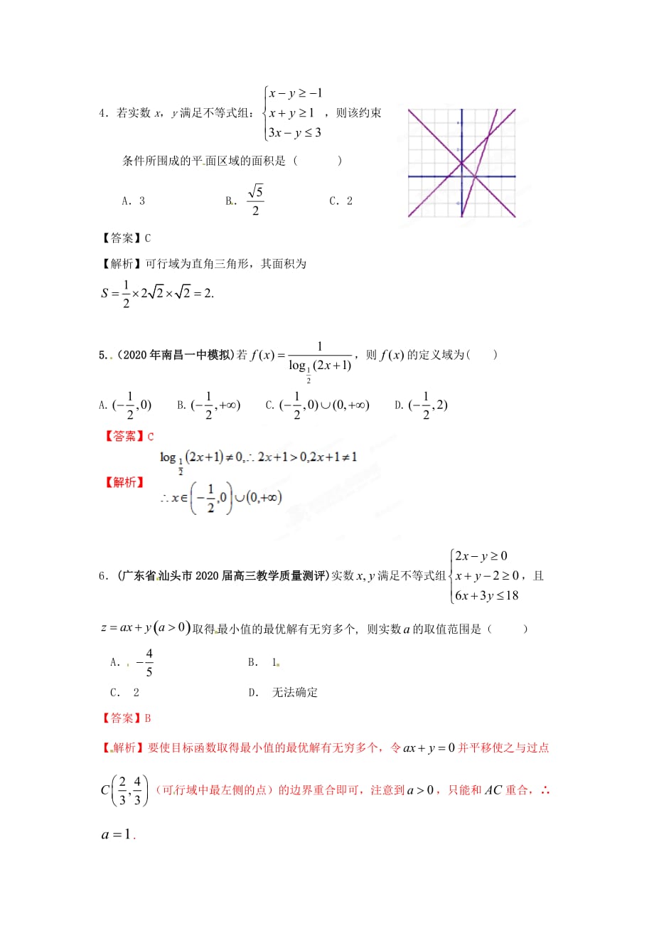 2020高考数学 考前冲刺第四部分专题六 不等式（通用）_第2页