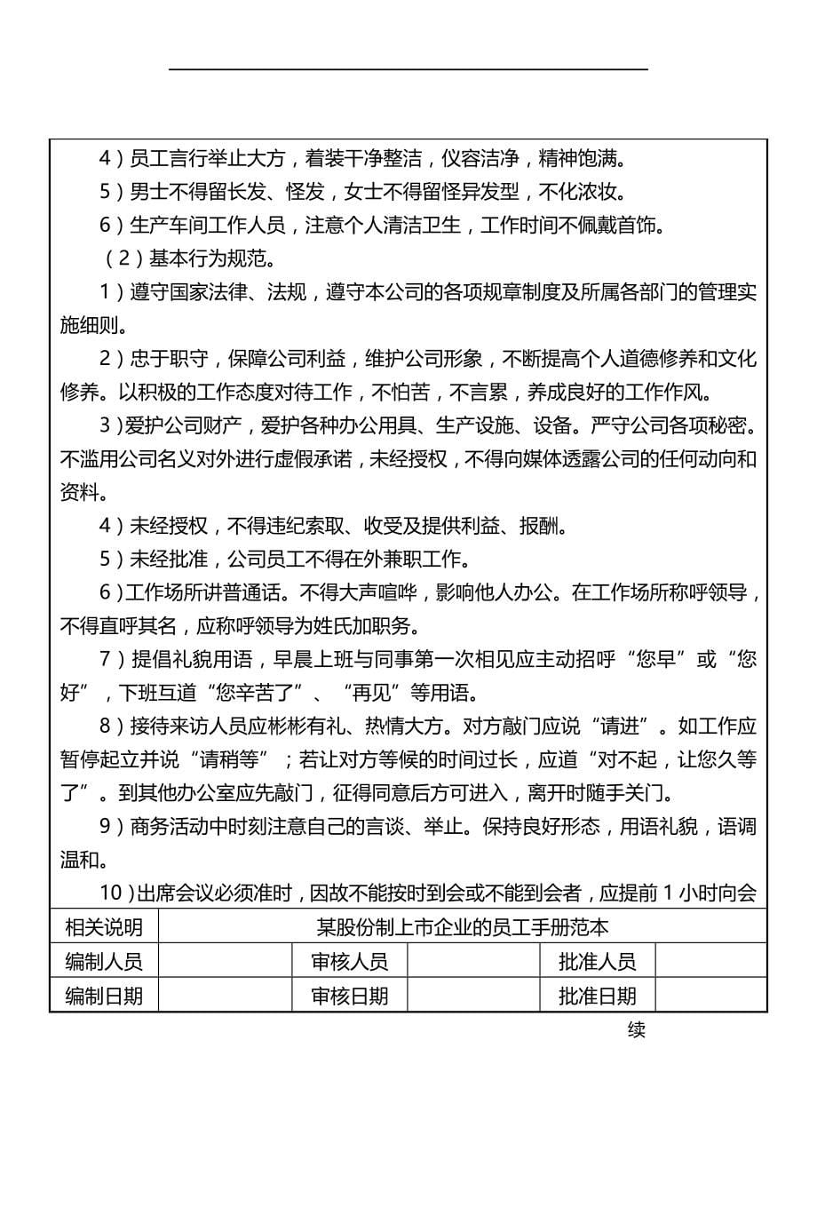 2020（企业管理手册）人力资源管理全案日常管理(员工手册模板)_第5页