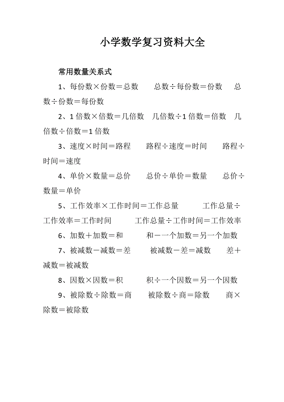 小学数学复习资料大全50588_第1页