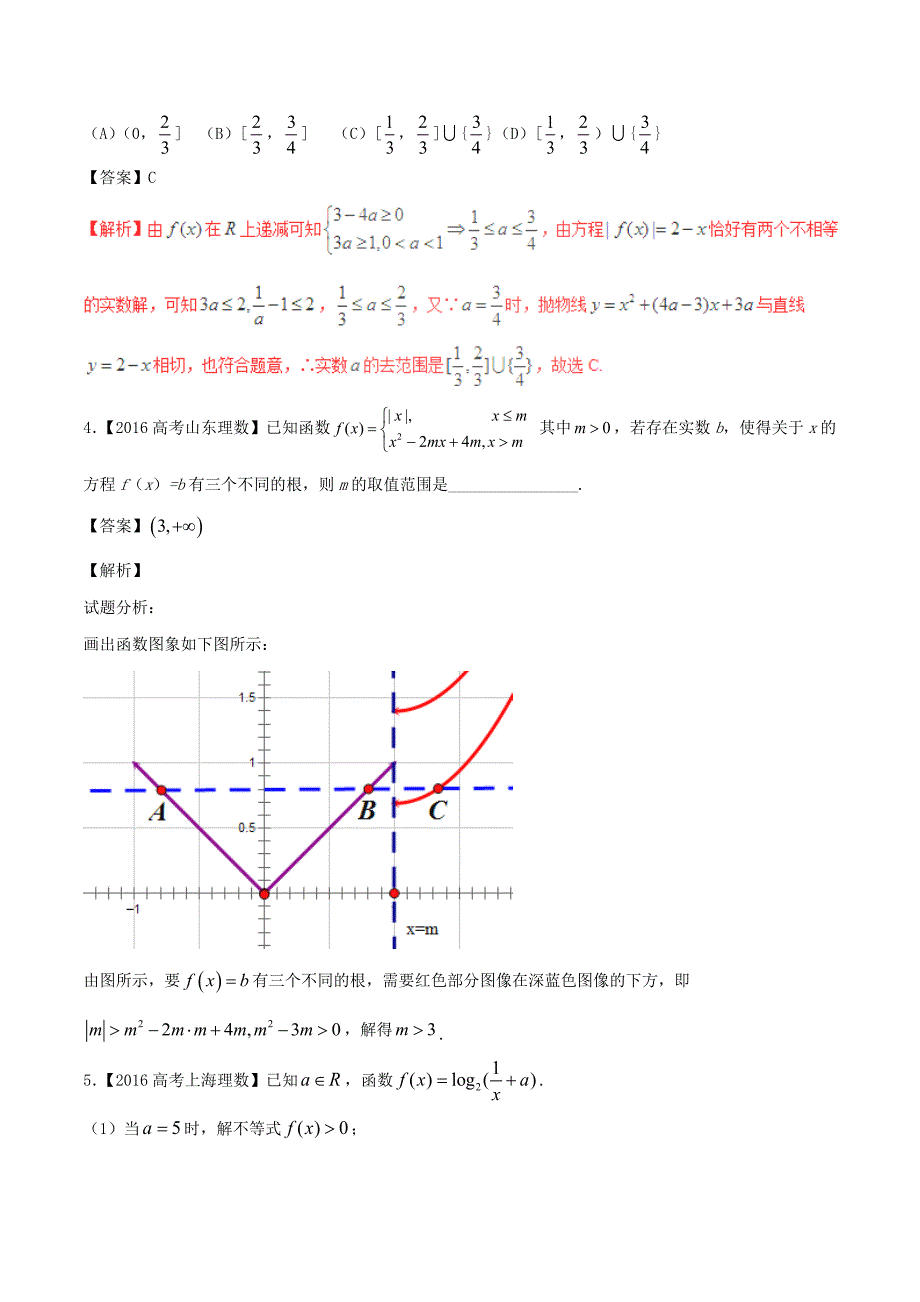 备战高考数学（精讲+精练+精析）专题2.4函数图象与方程试题理（含解析）_第2页