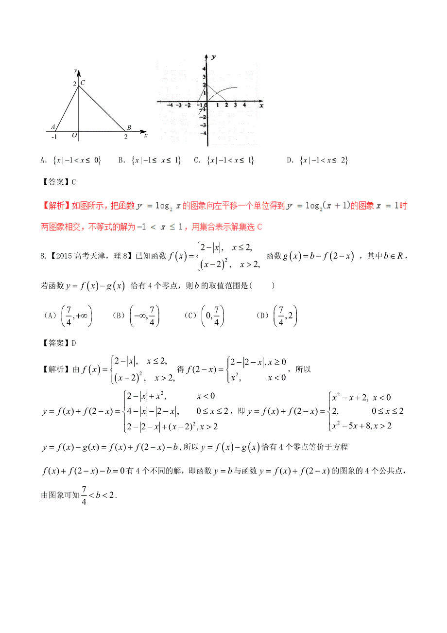 备战高考数学（精讲+精练+精析）专题2.4函数图象与方程试题理（含解析）_第4页